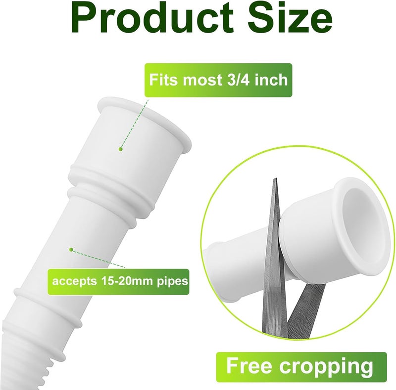 THDEING Dehumidifier Drain Hose with Cuttable Rubber Adapter & Connect Clamp,3/4 Inch FHT, Flexible Universal Drain Hose for Most Dehumidifier and Air Conditioner Brands (6.5 Feet) - Image 3